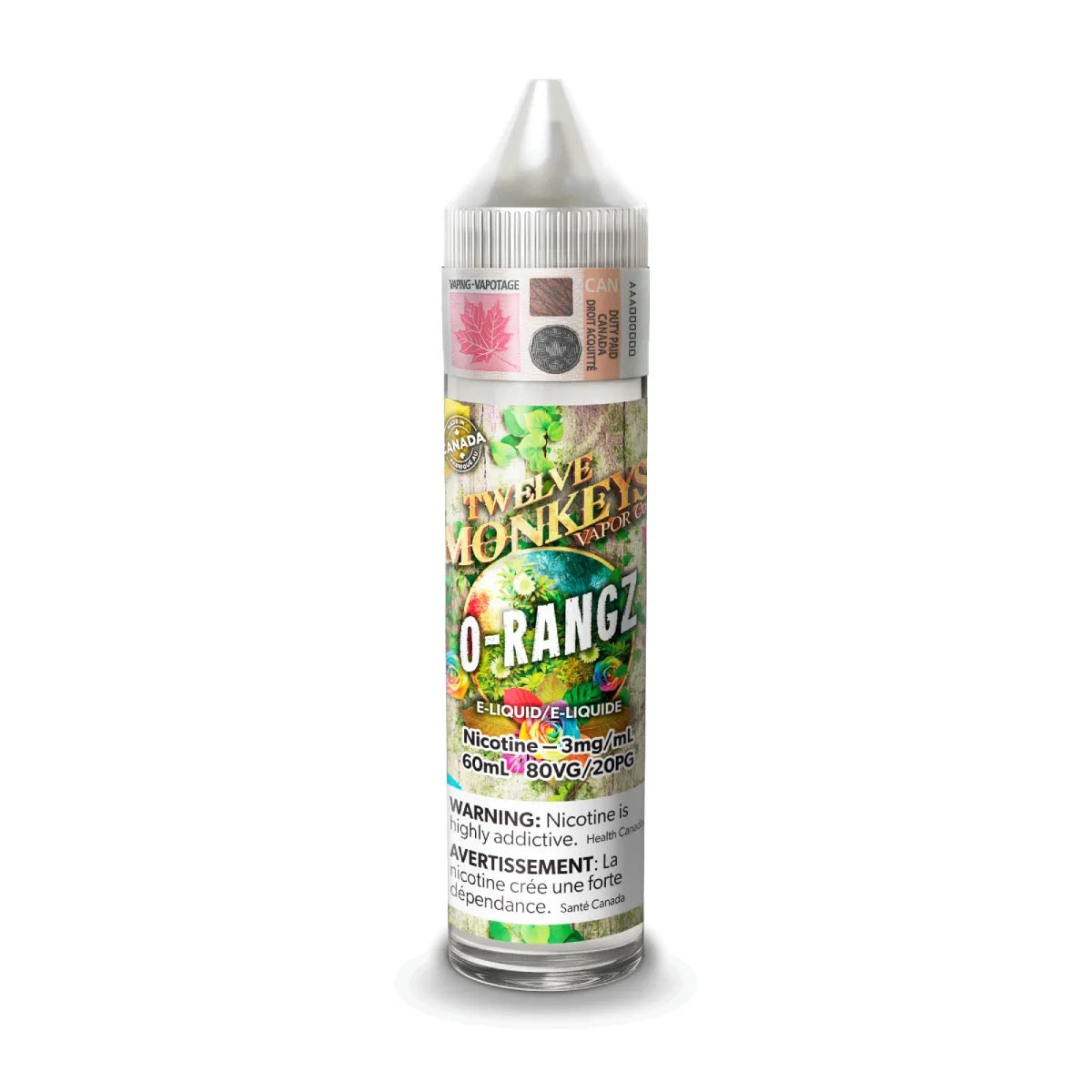 TWELVE MONKEYS ORIGINAL FREE BASE JUICES 60ml