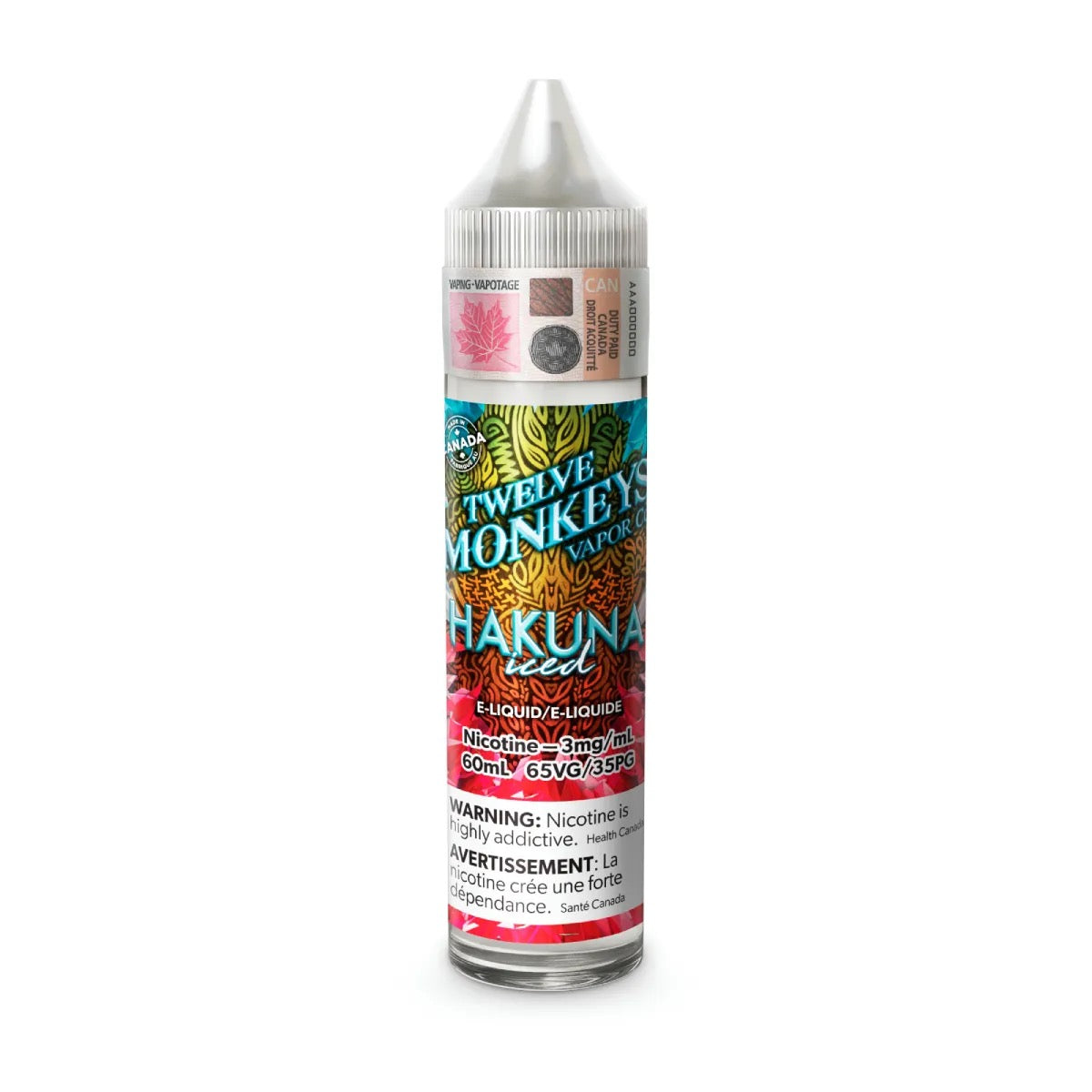 TWELVE MONKEYS ORIGINAL FREE BASE JUICES 60ml