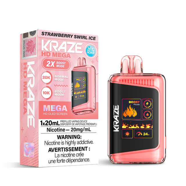 KRAZE HD MEGA 2.0 20K PUFF DISPOSABLE (ON)